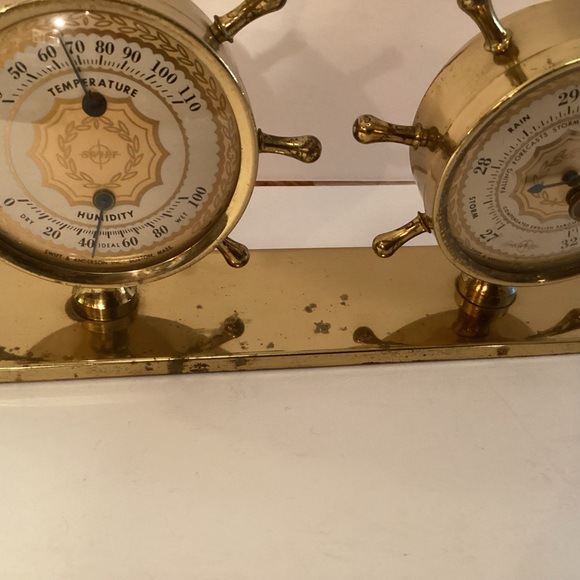 Solid Brass Thermometer / Barometer by Swift & Anderson, Boston Mass. - Picture 9 of 11
